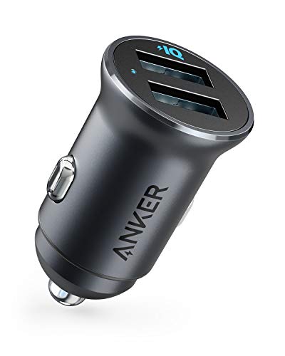 Anker PowerDrive 2 Alloy(24W 2ポートカーチャージャー)【PowerIQ搭載/コンパクトサイズ】iPhone、Android、IQOS対応(ブラック)