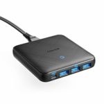 Anker PowerPort Atom III Slim (Four Ports)（PD対応 65W 4ポートUSB-C 急速充電器）【PowerIQ3.0搭載 / Power Delivery 対応/GaN(窒素ガリウム)採用】 iPhone 11 / 11 Pro / 11 Pro Max/XS、 MacBook Air、その他USB-C機器対応 (ブラック)