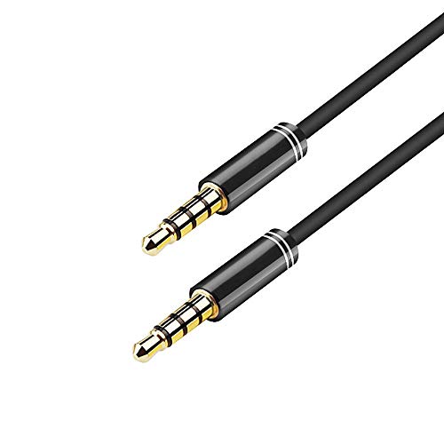 (4極 3.5mm)ARCHEER PROFESSIONAL CABLE 1.5m AUXケーブル オーディオステレオケーブル 高音質再生 Beatsヘッドホン、iPod、iPhone、iPad、PSP、ホームステレオ、カーステレオ他対応 (ブラック)