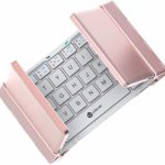 キーボード Bluetooth 折りたたみ式 薄型 ワイヤレス ブルートゥース android スマホ タブレットiPhone/iPad/Andriod専用 軽量 携帯便利 pink ローズゴールド IC-BK03