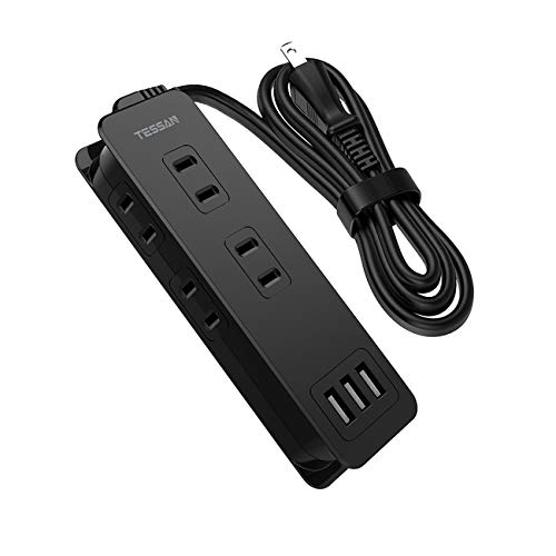 電源タップ 4AC口 3USBポート usb 延長コード 1m usb コンセント TESSAN マルチタップ 延長タップ タコ足 コンセント コンパクト テーブルタップ 家庭/オフィス/海外旅行に