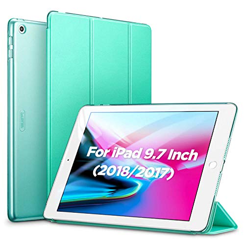 ESR iPad 9.7 2018/2017 ケース 軽量 薄型 レザー 三つ折スタンド オートスリープ機能 スマートカバー 全5色 2017年と2018年発売の9.7インチ iPad 対応(モデル番号A1822、A1823、A1893、A1954)(ミントグリーン)