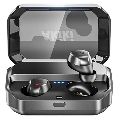 【2020年令和進化版 120時間連続駆動 IPX7完全防水】Bluetooth イヤホン Bluetooth5.0+EDR搭載 ワイヤレスイヤホン 自動ON/OFF ボリューム調節可能 自動ペアリング マイク付き PSE&MSDS&技適認証済み 完全ワイヤレス イヤホン 両耳 左右分離型 二台接続可能 タッチ式 両耳ハンズフリー通話 マイク内蔵 ブルートゥース イヤホン Siri対応 iPhone/iPad/Android適用