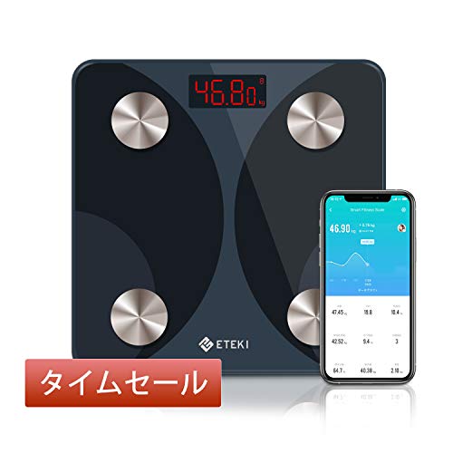 体重計 体組成計 体脂肪計 高精度BIA技術 スマホ ランキング たいしぼう Bluetooth対応 体脂肪率/BMI/体水分量/筋肉量など12項健康項目 iphone/Android対応 日本語アプリ コンパクト 健康管理/肥満予防/体重管理できる ヘルスケア/Fitbit/Google Fit/samsungと連携 TELEC&FDA認証済み BIA技術 日本語取り扱い説明書 ブラック【2年間品質保証】