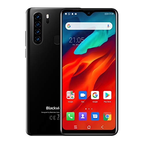 Blackview A80 Pro SIMフリースマートフォンAndroid 9.0(2020新品)、6.49インチHD+ スクリーン、内蔵ウォータードロップスクリーン携帯電話、Helio P25 8コア4GB + 64GB格安スマホ、4680mAh大型バッテリー4Gスマートフォン、13MPクアッドカメラ、デュアルSIM 指紋認証 顔認証 au不可 技適認証済み 1年間保証付き