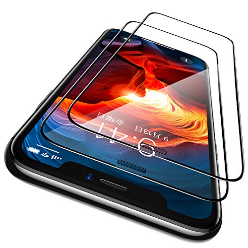 CASEKOO iPhone 11 / iPhone XR ガラスフィルム ガイド枠付き 2枚セット 日本旭硝子製 全面保護フィルム 強化ガラス 透過率99.9% 気泡ゼロ 飛散防止( アイフォン11/アイホンXR 用 フィルム 6.1インチ )