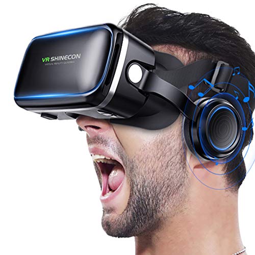 Betidom VRゴーグル VRヘッドセット 3D ゲーム 映画 動画 VR グラス メガネ 4.0~6.2インチ iPhone Android スマホ用 VRヘッドマウントディスプレ ヘッドホン一体型