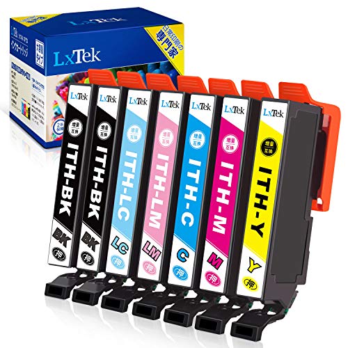 【LxTek】Epson用 エプソン ITH-6CL インクカートリッジ 7本セット(6色セット+黒1本) イチョウ インク 『互換インク/2年保証/大容量/説明書付/残量表示/個包装』対応機種:EP-811AB EP-811AW EP-709A EP-710A EP-711A EP-810AB EP-810AW