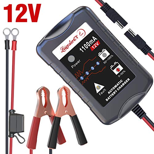LST 12Vバッテリー充電器 バッテリーチャージャー メンテナンス充電器 トリクルチャージ 3-30Ah用 全自動4ステージ充電 LEDランプ 逆接続&ショート&過電圧&過電流保護 3年保証
