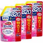 【Amazon.co.jp 限定】【まとめ買い】バスマジックリン 風呂洗剤 泡立ちスプレー SUPERCLEAN アロマローズの香り 詰め替え 大容量 820ml*3個