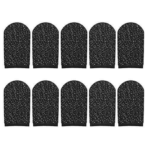 IUGGAN 荒野行動 PUBG Mobile スマホゲーム 手汗対策 超薄 銀繊維 10個入り 指カバー 反応早い 指サック 操作性アップ 携帯ゲーム Android/タッチパネル式携帯電話/タブレット スマホ対応 (ブラック*10)