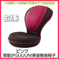●あす楽(1030円クーポン)【背筋がGUUUN 美姿勢座椅子(色:ピンク)】2つの14段階リクライニング機能!腰が辛い 背中がはる人に 背筋がGUUUN(グーン)美姿勢座椅子 背筋がGUUUN!!美姿勢座椅子 背筋がGUUUN美姿勢座椅子【★】(送料無料)