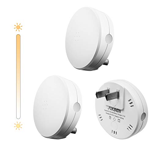 常夜灯 LED 明るさ&色温度調節可 JOKBEN 足元灯 明暗センサー コンセント 小型 玄関 階段 廊下 寝室用 ホワイト 3個セット