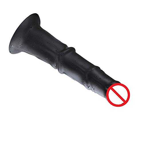 TaRiss's アナルプラグ 肛門栓 アナル拡張 前立腺開発 Gスポット刺激 突起あり 強力吸盤 男女兼用 シリコン ブラック M 28cmx7.5cm