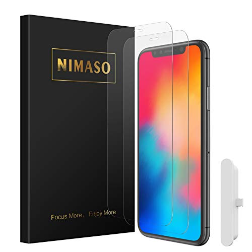 【貼り付けガイド付き】【2枚セット】 Nimaso iPhone11Pro/iPhone Xs/X 用 ガラスフィルム 強化ガラス液晶保護フィルム ( 5.8インチ アイフォン 11 Pro/Xs/X用 保護フィルム )
