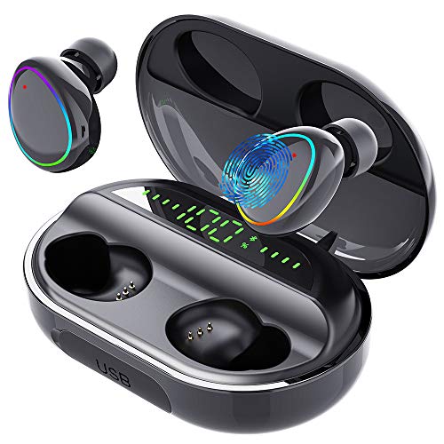 【第2世代】Wewow C5-P(ワイヤレスイヤホン Bluetooth 5.0)【TWS Plusモード/蓋を開けたら瞬時接続/Hi-Fiレベル高音質/CVC8.0ノイキャン/ハンズフリー通話/IPX7防水規格/最大120時間音楽再生 /PSE認証済】(ブラック)